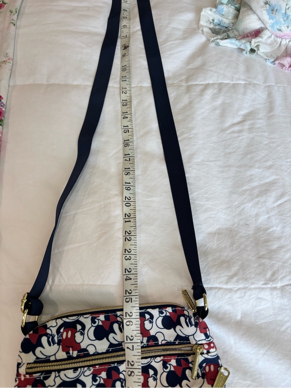 LOUNGEFLY DISNEY Passport Mickey & Minnie Mouse Crossbody Bag Blue Red Classic - Picture 5 of 9